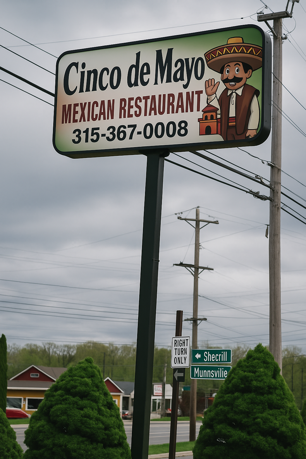 Letrero del Restaurante Cinco de Mayo